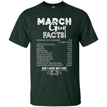 March Guy Facts T-shirt Forest Green