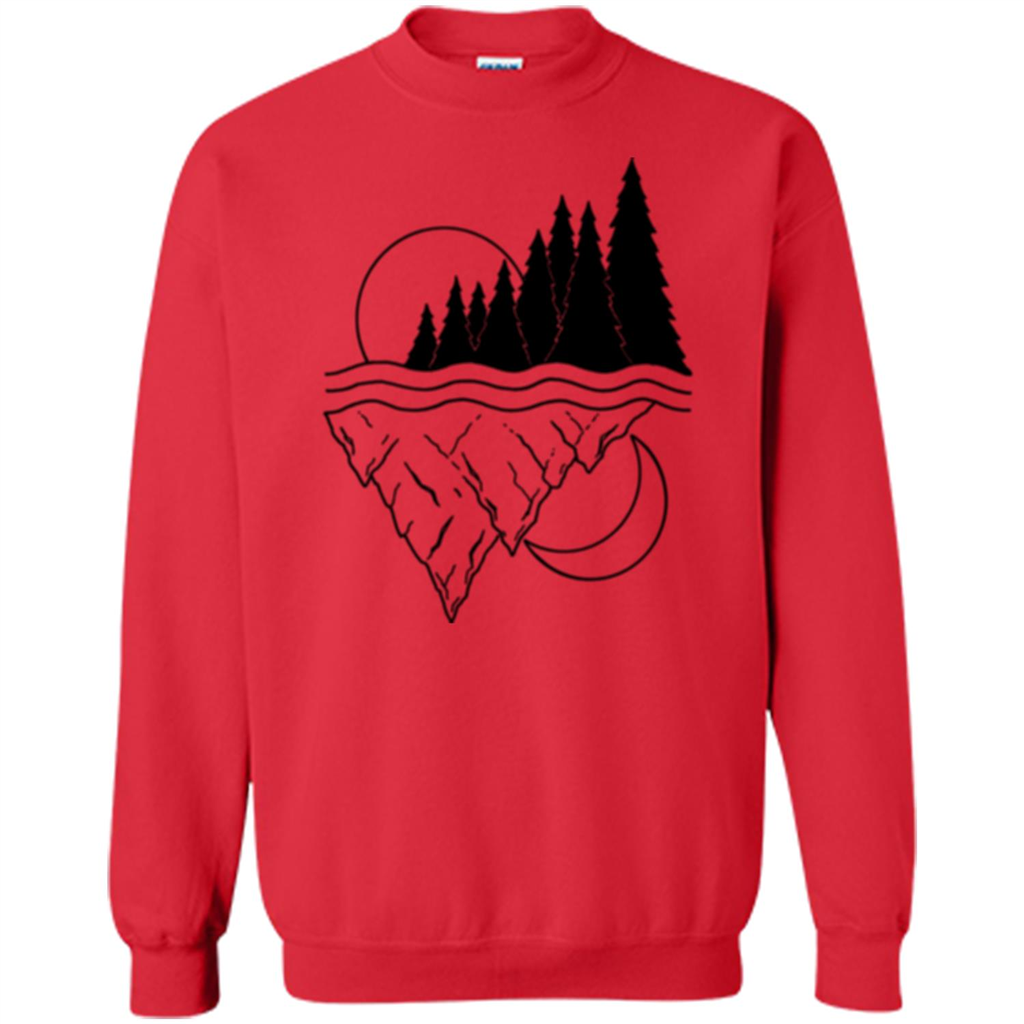 Nature Merged Moon And Sun T-shirt Red