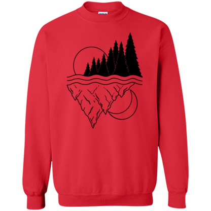 Nature Merged Moon And Sun T-shirt Red