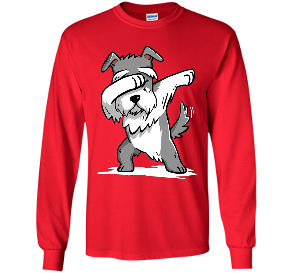 Dog T-shirt Schnauzer Dabbing T-shirt Red