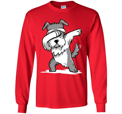 Dog T-shirt Schnauzer Dabbing T-shirt Red
