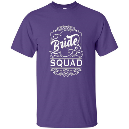 Bride Squad T-shirt Womens Bachelorette Party Bridesmaids Purple