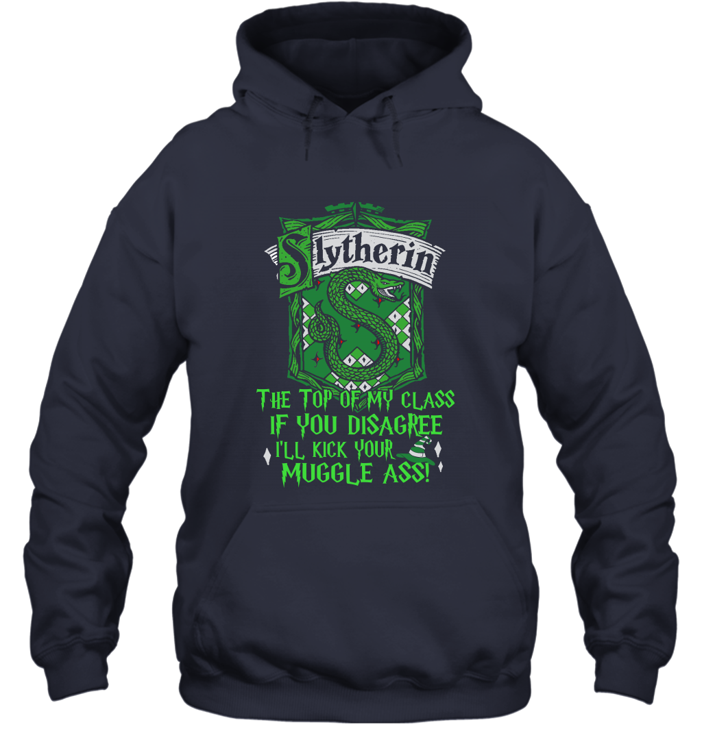 HP QUOTES SLYTHERIN Hoodie Hoodie Navy