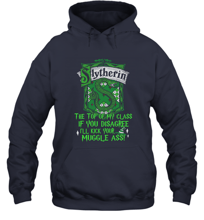 HP QUOTES SLYTHERIN Hoodie Hoodie Navy