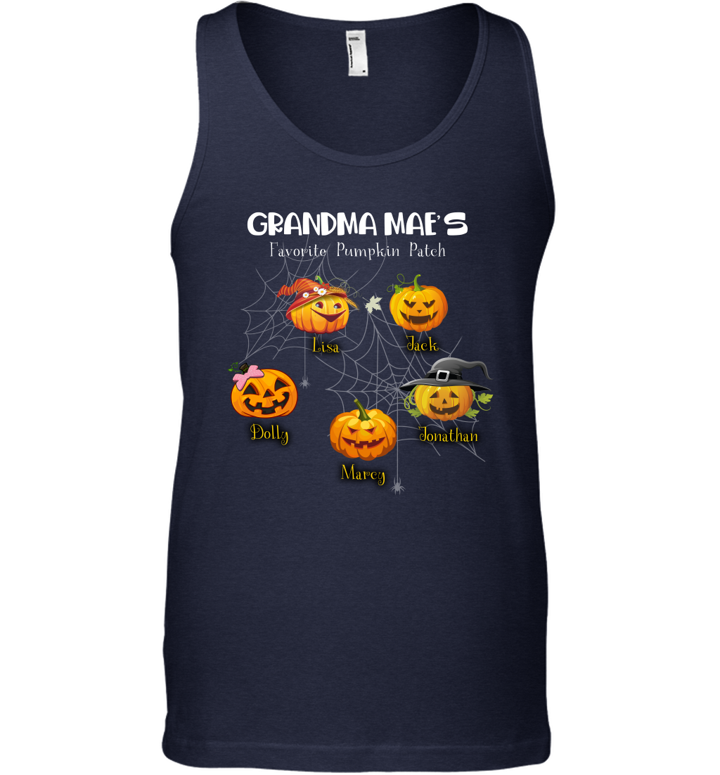 Grandma mae's favorite pumpkin patch Halloween Custom Tank Top Tank Top Navy