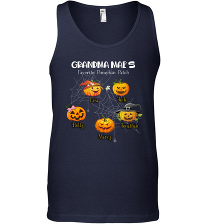 Grandma mae's favorite pumpkin patch Halloween Custom Tank Top Tank Top Navy