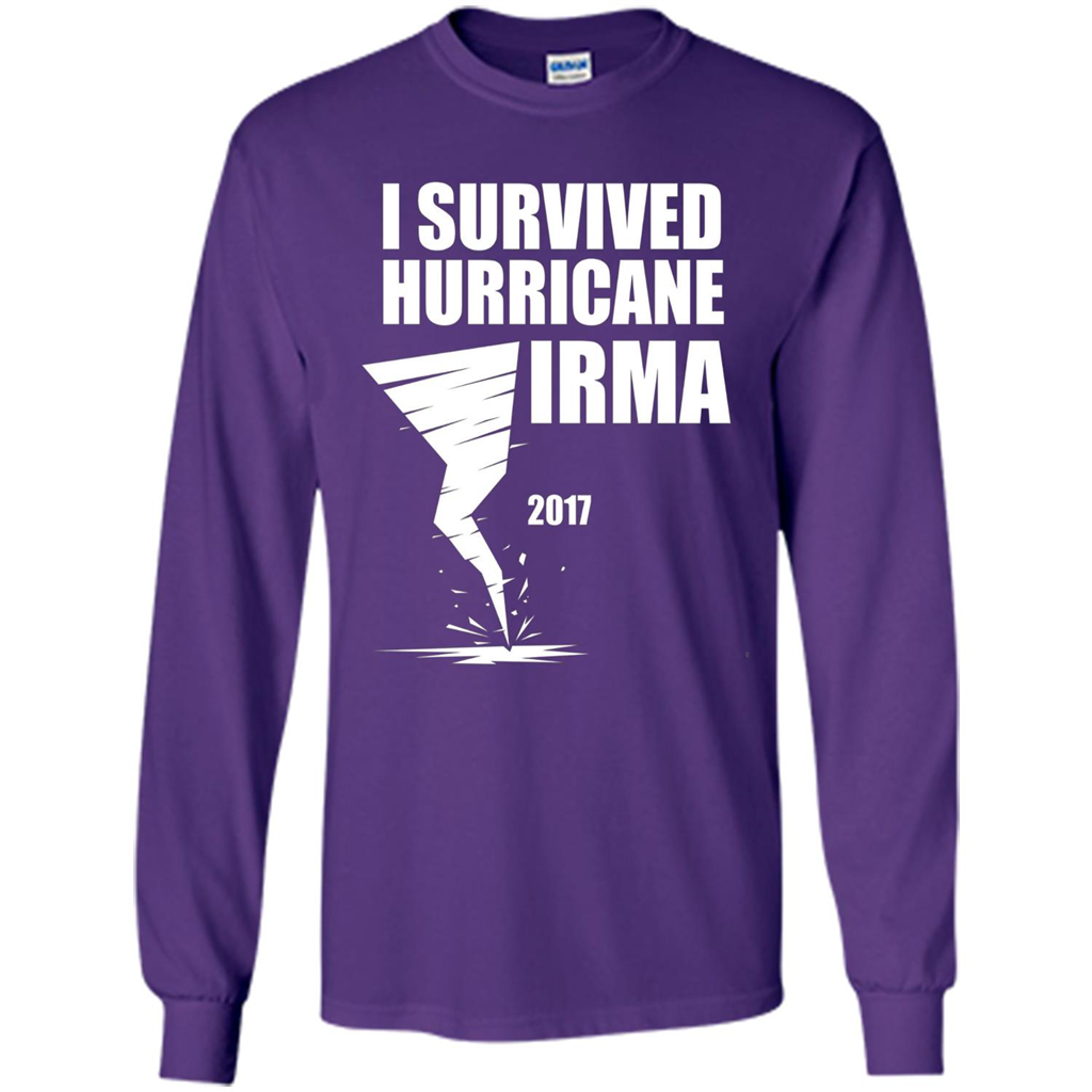 I Survived Hurricane Irma Graphic T-shirt Purple