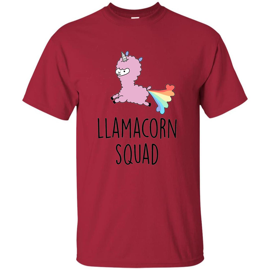 Llamacorn Squad Funny Llama Unicorn T-Shirt Cardinal