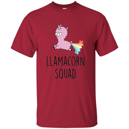 Llamacorn Squad Funny Llama Unicorn T-Shirt Cardinal