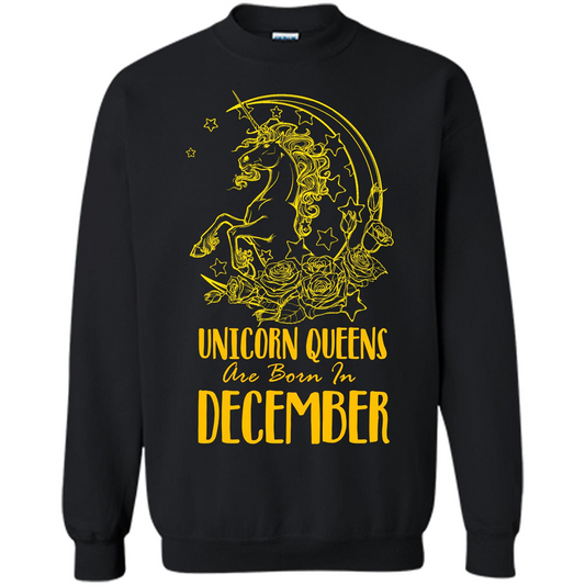 December Unicorn T-shirt Unicorn Queens Are Born In December Black
