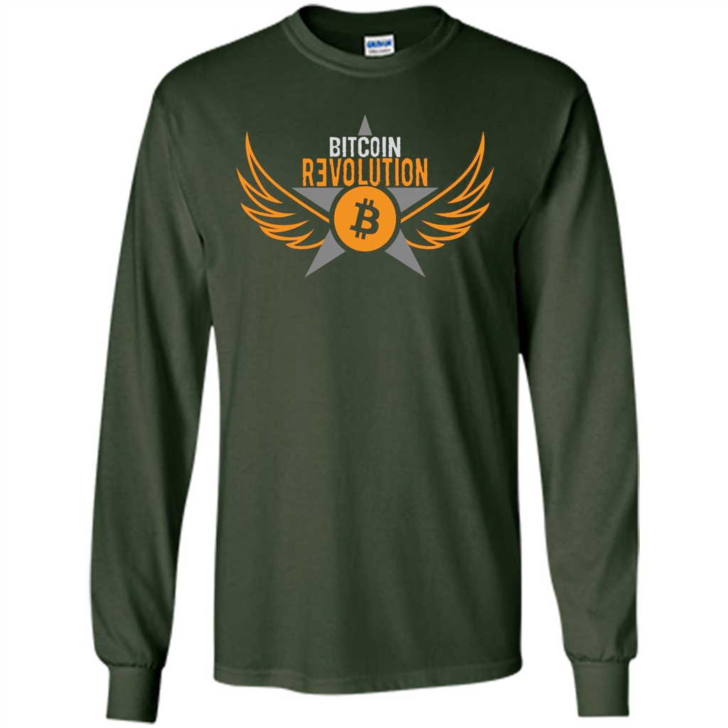 Bitcoin T-shirt Cool Cryptocurrency Revolution BTC Logo T-shirt Forest Green