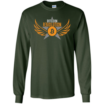 Bitcoin T-shirt Cool Cryptocurrency Revolution BTC Logo T-shirt Forest Green
