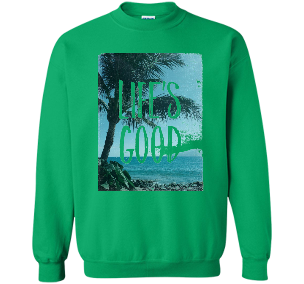 Life's Good Palm Tree T-Shirt cool shirt Irish Green