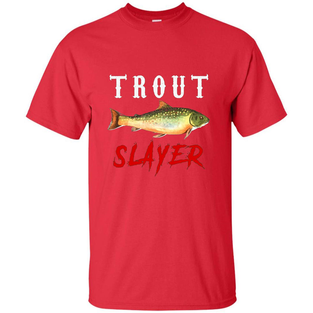 Fisherman T-shirt Trout Slayer T-Shirt Red