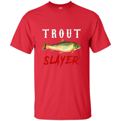Fisherman T-shirt Trout Slayer T-Shirt Red