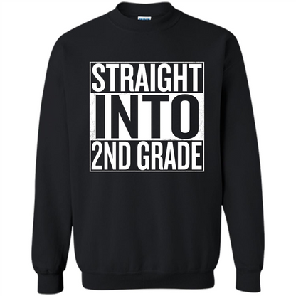Straight Into 2nd Grade Back To School T-shirt School Day T-shirt Black
