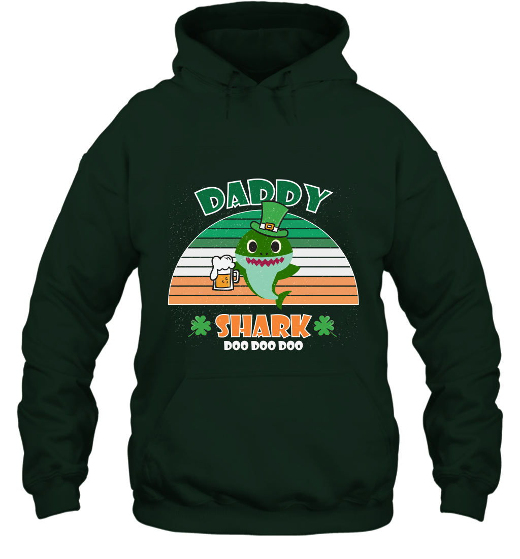 Irish Daddy Shark Saint Patricks Day Family Shirt Hoodie Forest