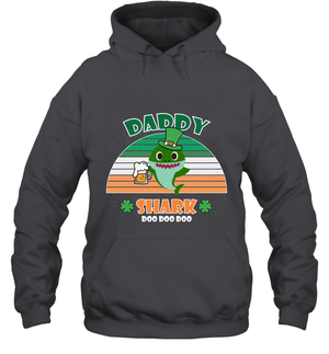 Irish Daddy Shark Saint Patricks Day Family ShirtUnisex Heavyweight Pullover Hoodie