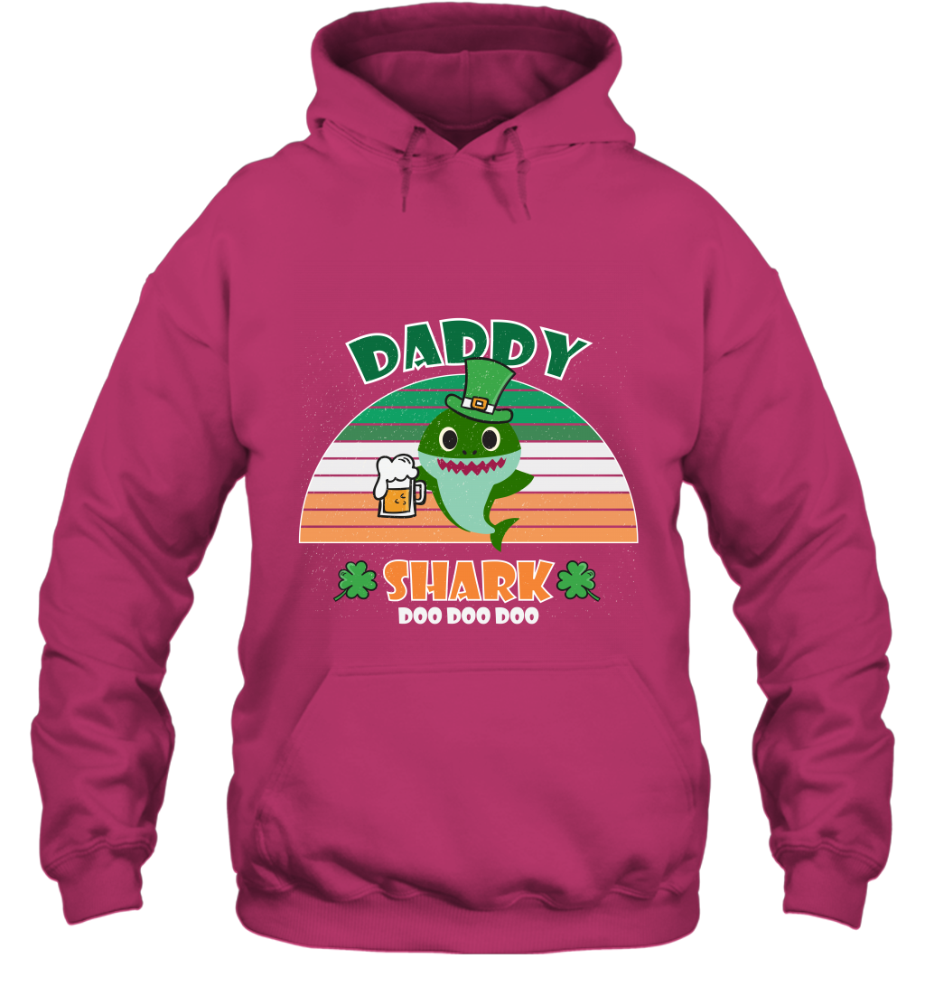 Irish Daddy Shark Saint Patricks Day Family Shirt Hoodie Heliconia