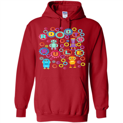 Robots Rule T-shirt Red