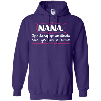 Nana T-shirt Nana Spoiling Grandkids One Yes At A Time Purple