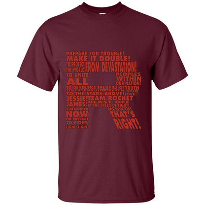 Team Rocket R T-shirt Prepare For Trouble Maroon