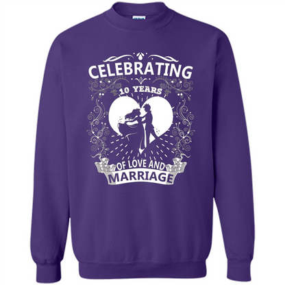 Celebrating 10 Years Wedding Anniversary Tshirt Purple