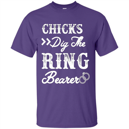 Ring Bearer T-shirt Chicks Dig The Ring Bearer Purple