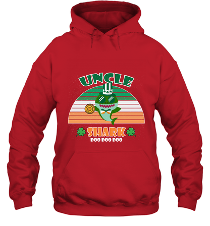 Irish Uncle Shark Saint Patricks Day Family Shirt Hoodie Red