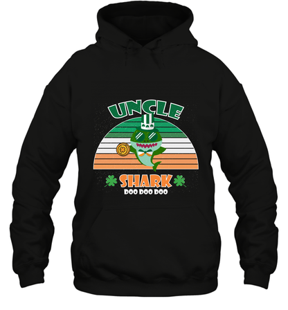 Irish Uncle Shark Saint Patricks Day Family Shirt Hoodie Black