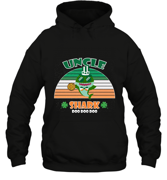 Irish Uncle Shark Saint Patricks Day Family Shirt Hoodie Black