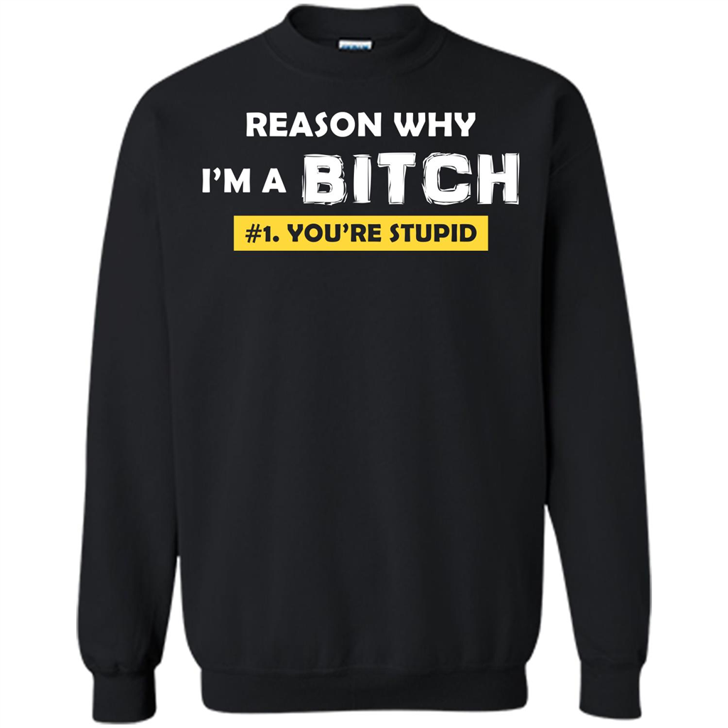 Funny T-shirt Reason Why I'm A Bitch, You're Stupid Black