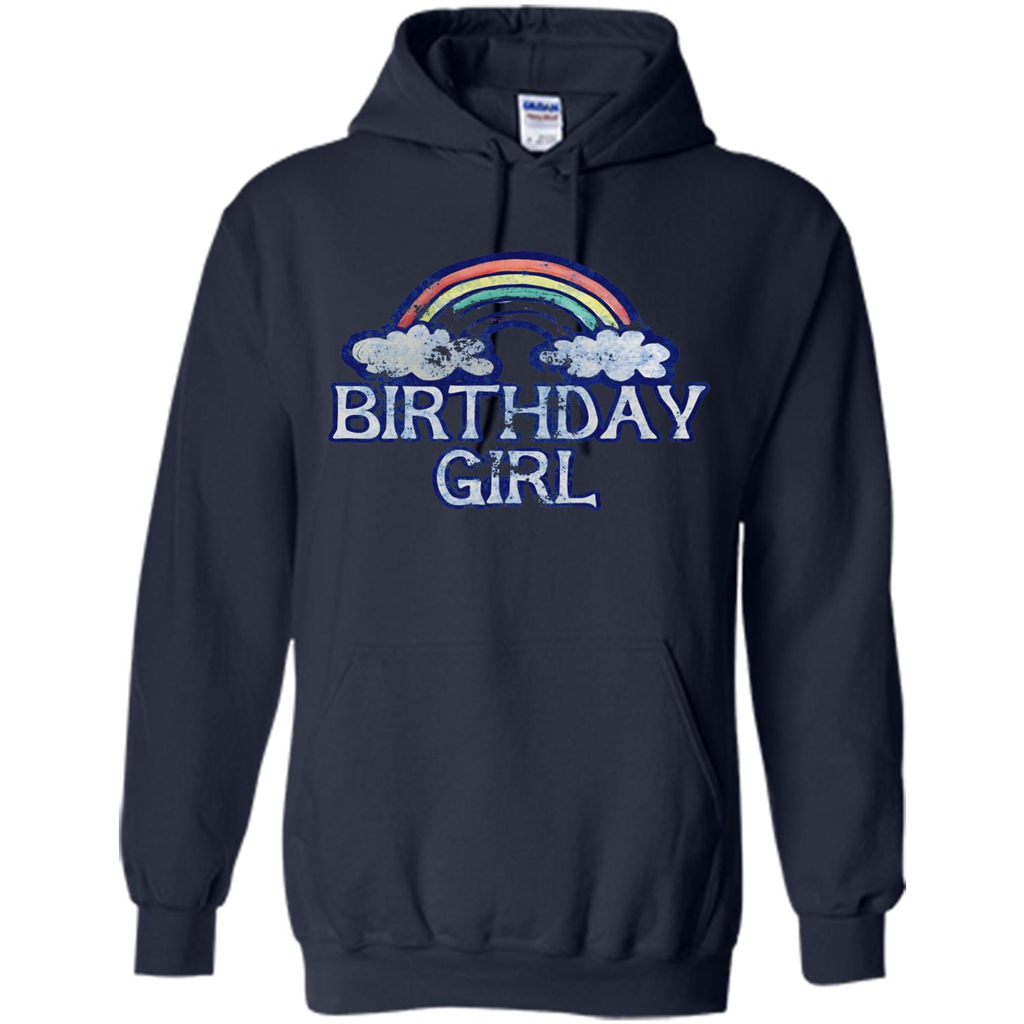 Birthday Girl Rainbow T-shirt Navy