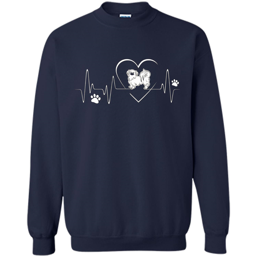 Pekehund T-shirt Pekehund Heart Beat T-shirt Navy