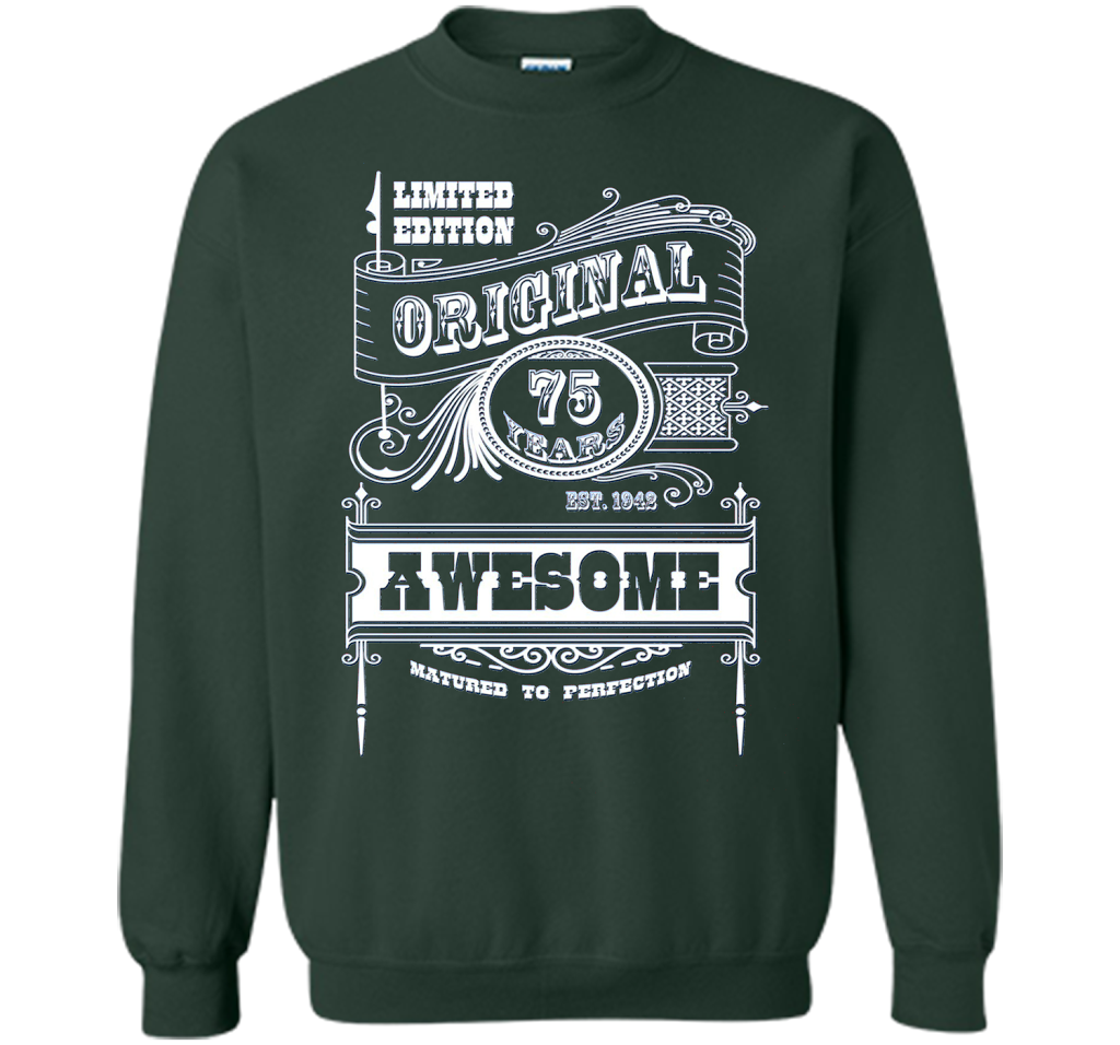 Best 75th Birthday Made in 1942 Awesome T-Shirt Gift Idea shirt Forest Green