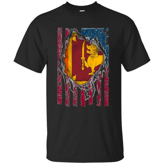 Sri Lanka Flag Proud T-Shirts Black