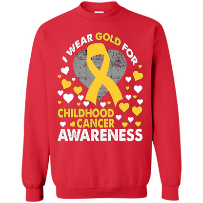 I Wear Gold For Childhood Cancer Awareness T-shirt Red