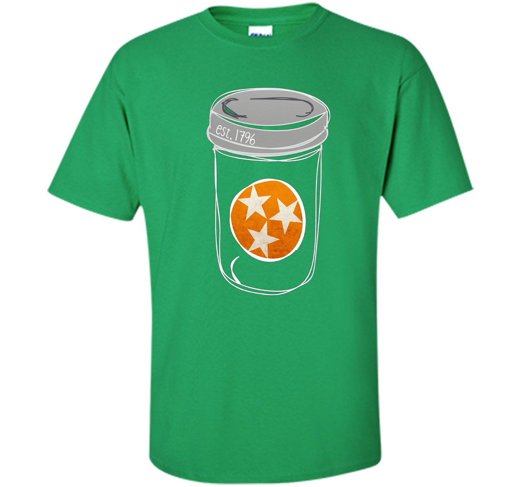Tennessee Flag Orange and White Mason Jar Tee Shirt Vintage shirt Irish Green