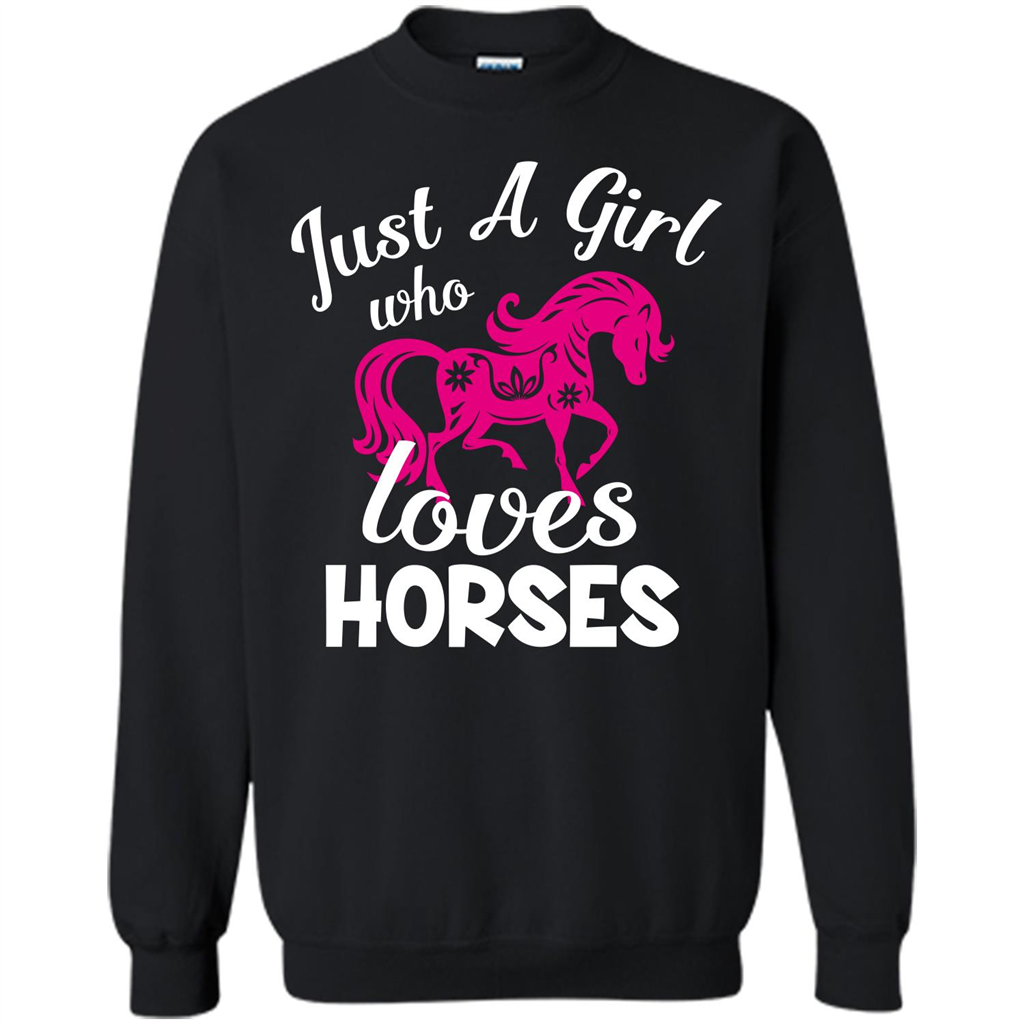 Horse Lover T-shirt Just A Girl Who Loves Horses Black