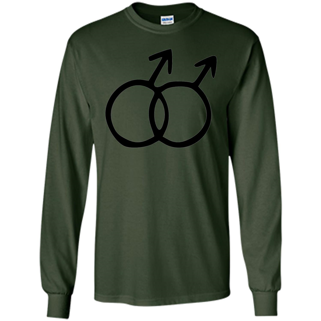 Gay Pride Male Sign T-shirt Simple LGBT Ally Bear Otter T-shirt Forest Green