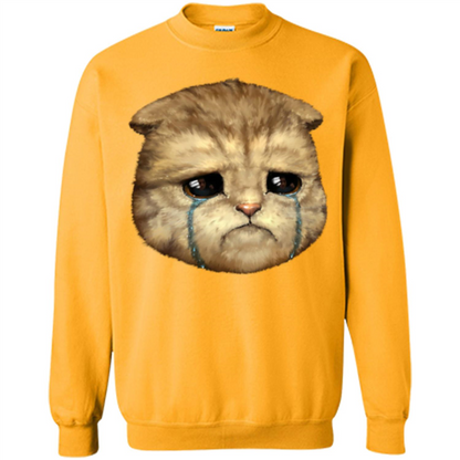 Cat Lovers T-shirt Cat Crying Gold