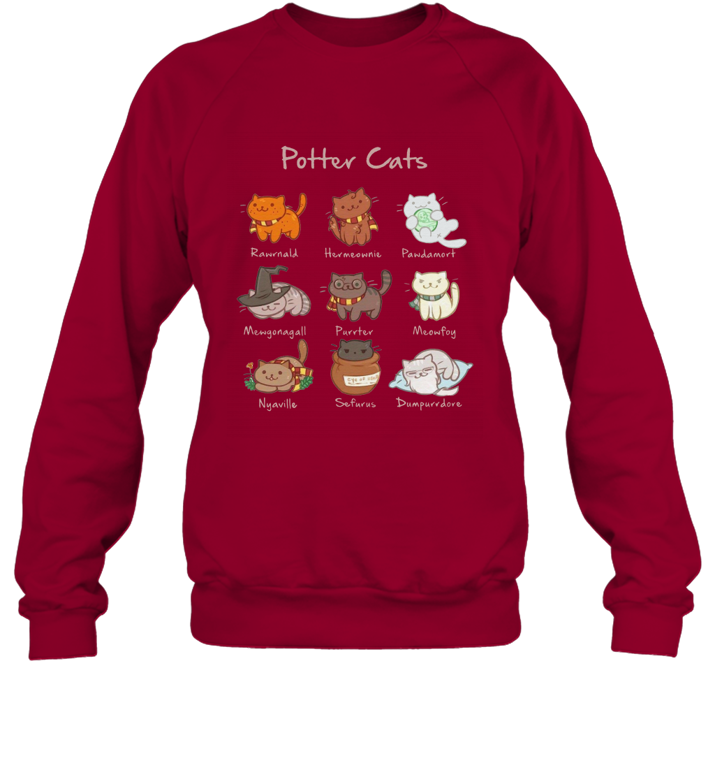 Potter Cats Harry Potter Fan Sweatshirt Sweatshirt Cardinal Red