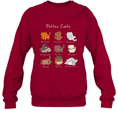 Potter Cats Harry Potter Fan Sweatshirt Sweatshirt Cardinal Red