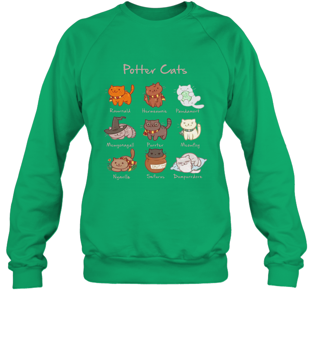 Potter Cats Harry Potter Fan Sweatshirt Sweatshirt Irish Green