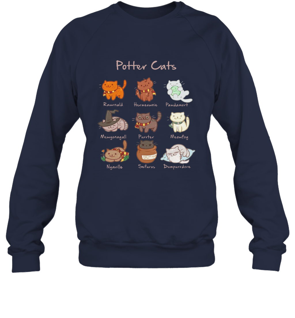 Potter Cats Harry Potter Fan Sweatshirt Sweatshirt Navy