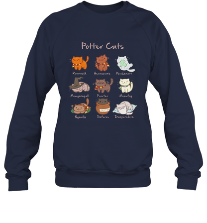 Potter Cats Harry Potter Fan Sweatshirt Sweatshirt Navy