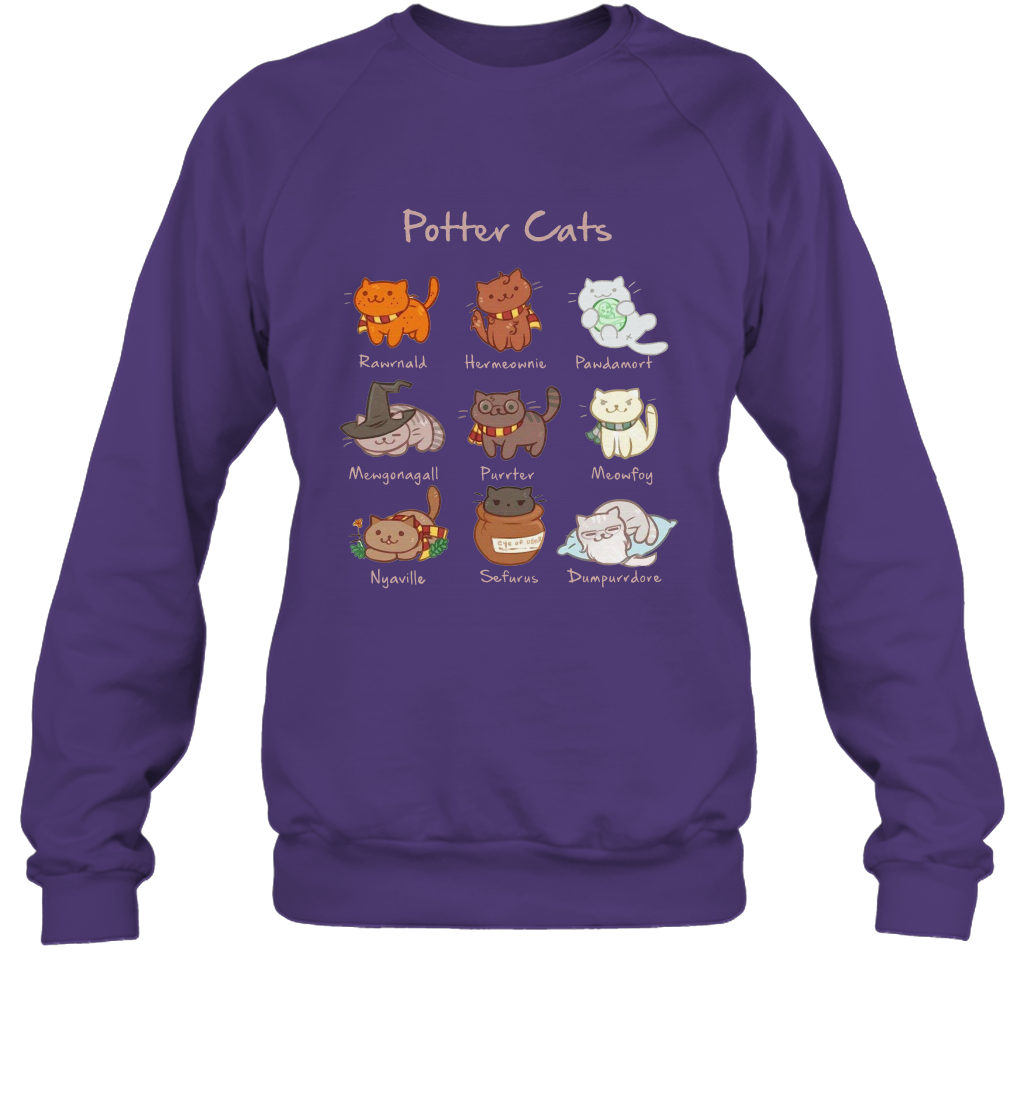 Potter Cats Harry Potter Fan Sweatshirt Sweatshirt Purple