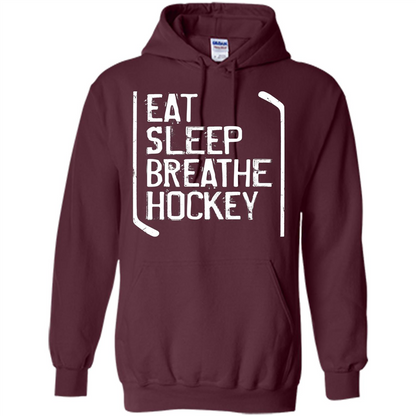 Funny Hockey T-shirt Eat Sleep Breathe Hockey T-Shirt Maroon