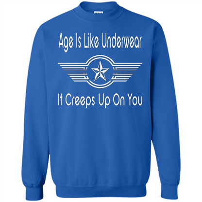 Funny Birthday T-shirts Age Is Like Underwear It Creeps Up On You Royal