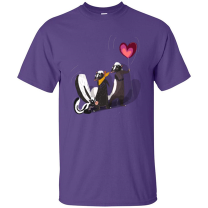 Happy Skunk Famiily T-shirt Purple
